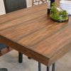 Amisos 6-Piece Dining Set, Hairpin Dining Table with 4 Chairs and Upholstery Bench, 3 Color Options - as Pic