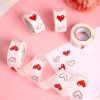 500pcs/roll Heart Stickers Roll; 2.5x2.5cm Heart Stickers Lables for Baking Packaging; Envelope Seals; Small Business - A
