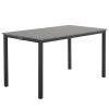 Disassemble rectangular dining table with straight feet MDF grey desktop splicing PVC marble surface 140*76*76cm N101 - as picture