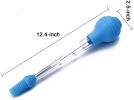 Silicone Cooking Brush Baking Roasting Grilling Baster with Marinade Needles for Turkey, Beef, Pork, Chicken - Blue