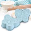 Silicone Molders 12 pieces Non-Stick Christmas Tree Grapes Butterfly Cake Molders Bread Baking Pan Homemade Cake Tools - blue