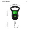 50kg X 10g Digital Luggage Scale Hanging Scale Weight Balance Hook Scale For Suitcase Travel Mini Fishing Weighting Tool BackLight - Black
