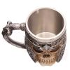 1pc Skull Knight Mug; Stainless Steel Viking Skull Mug; Creative Skeleton Beer Mug; Metal Skull Coffee Mug; Funny Gift; Home Kitchen Supplies - 400ml