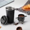 1 Pc Portable Foldable Coffee Filter Stainless Steel Easy Clean Reusable Coffee Funnel Paperless Pour Over Holder Coffee Dripper - White