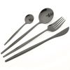 Commercial & Household 24Pcs Dinnerware Set Stainless Steel Flatware Tableware - Black - Flatware Set