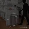 50L Semi Round Plastic Step Trash Can - black.
