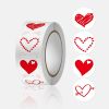 500pcs/roll Heart Stickers Roll; 2.5x2.5cm Heart Stickers Lables for Baking Packaging; Envelope Seals; Small Business - A