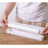 Cling Wrap Dispenser with Slide Cutter Aluminum Foil, Baking Parchment Paper Organizer Kitchen Tool  - White
