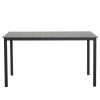 Disassemble rectangular dining table with straight feet MDF grey PVC marble surface 120*76*76cm N101 - as picture