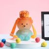 1pc Bear Cute Water Cup; Summer Plastic Cup; Portable Straw Cup; Large-capacity Water Bottle With Strap - Blue - 800ml