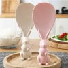 1pc; Rice Scoop; Non-stick Rice Paddle; Cute Bunny Standing Food Service Spoon; Home Creative Kawaii Rabbit Rice Shovel; Kitchen Utensils - Beige Colo