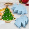 Christmas Tree Cookie Cutter 3 pcs Non-Stick Cupcake Molds Reusable Baking Cups Bakeware Bread Cake Biscuits Molds Chocolate Mold Decorating Tool - 3-